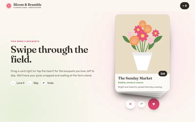 Preview of the Bloom & Bramble Flower Farm sample website